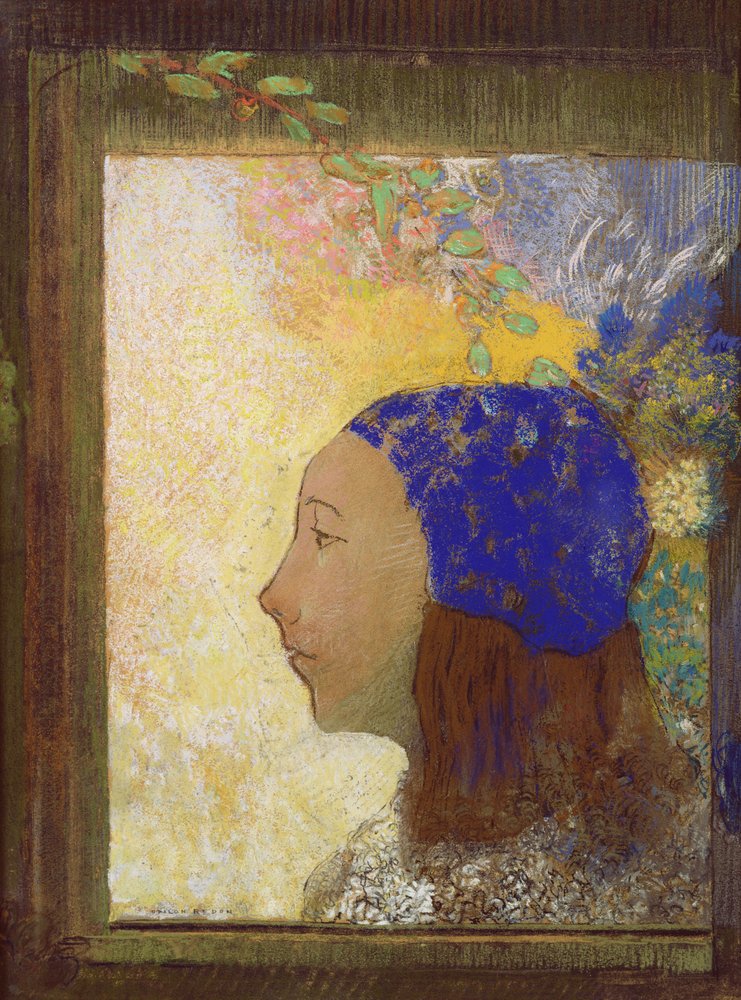 Jeune fille en bonnet bleu, après 1890 | Odilon Redon